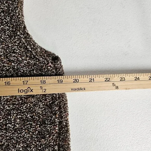 Christopher & Banks Vest Sz S Brown Boucle Full Zip Sweater Classic Preppy EUC - Picture 7 of 11